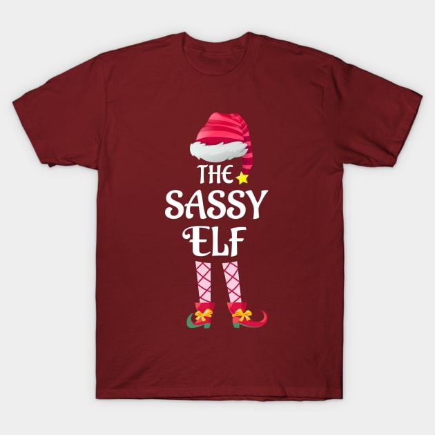 The Sassy Elf Christmas Matching Pajama Family Party Gift T-Shirt by BooTeeQue